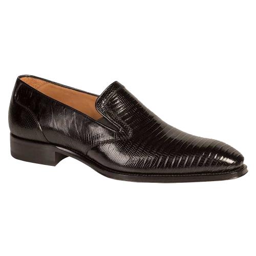 Mezlan "Hooke" 4231-L Black Genuine Lizard Loafer Shoes.
